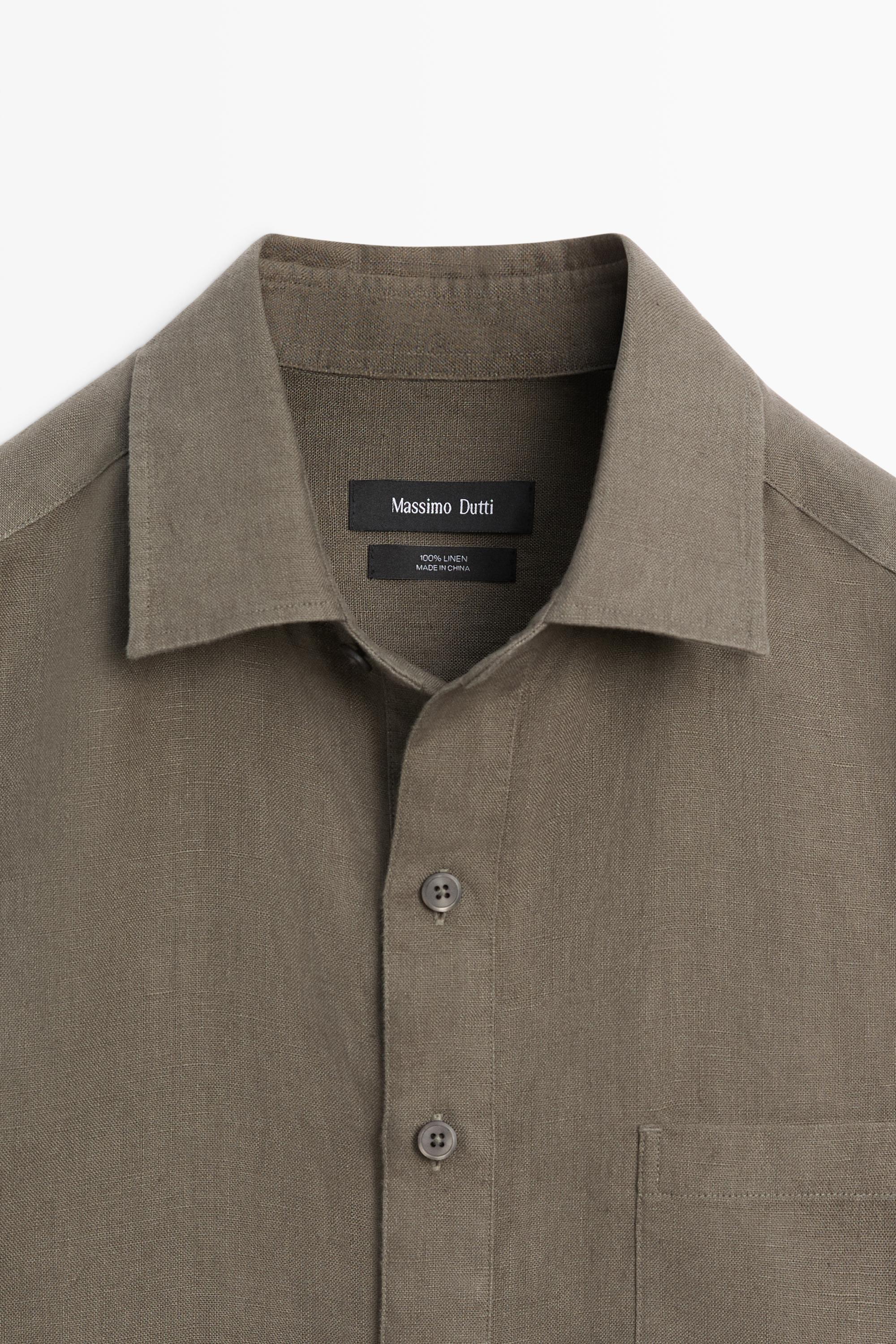Chemise polo manches courtes 100 % lin